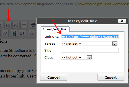 wordpress add link