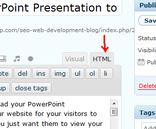 WordPress HTML VIew